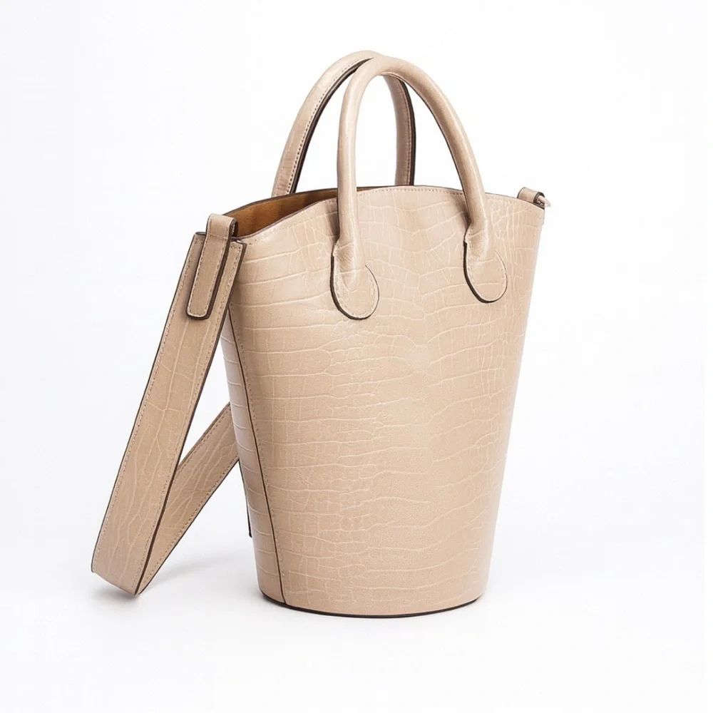 Anthropologie Melie Bianco Nicole Vegan Leather Croc Embossed Purse NEW